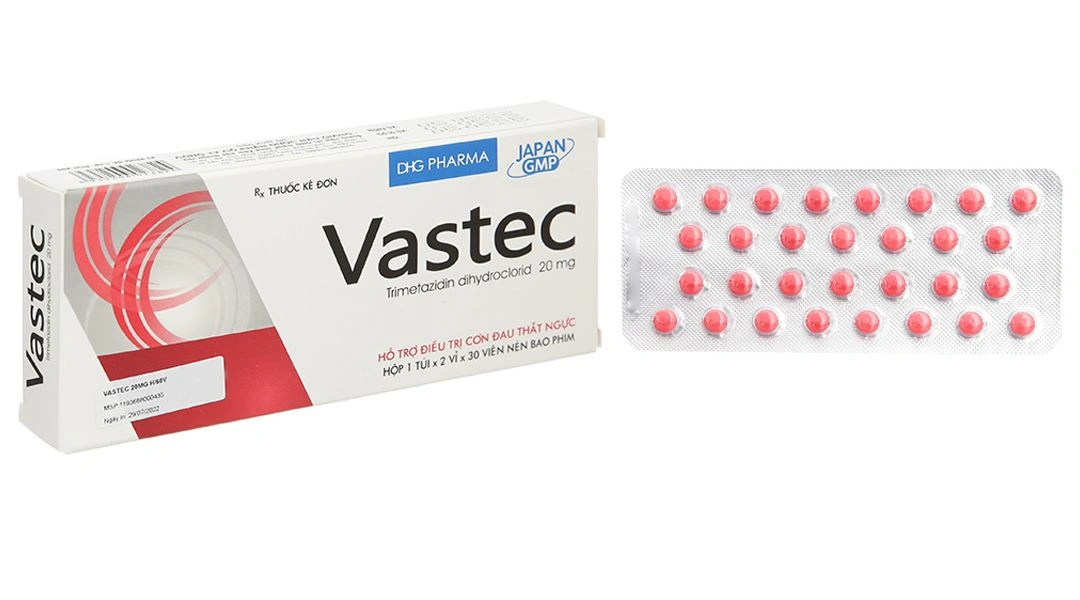 Vastec 20mg hỗ trợ trị đau thắt ngực (2 vỉ x 30 viên) - 