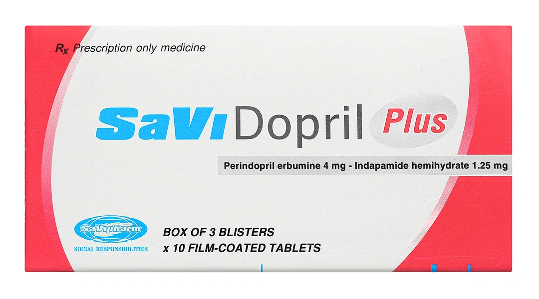 Savidopril Plus trị tăng huyết áp (3 vỉ x 10 viên) - 1