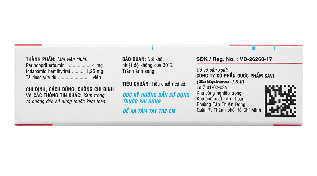 Savidopril Plus trị tăng huyết áp (3 vỉ x 10 viên) - 3