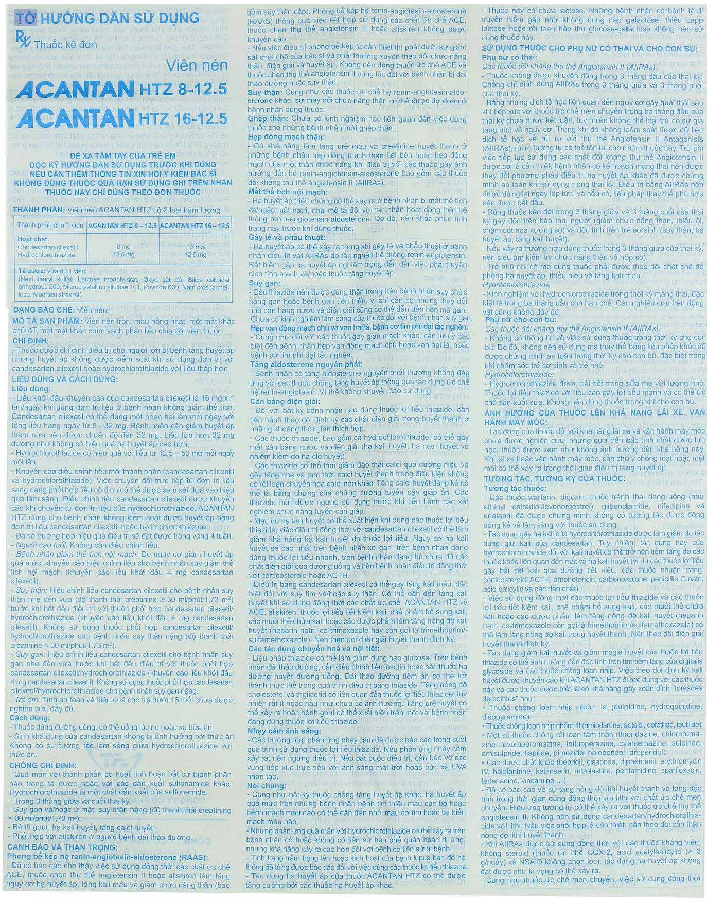 Acantan HTZ 8-12.5 trị tăng huyết áp (3 vỉ x 10 viên) - 5