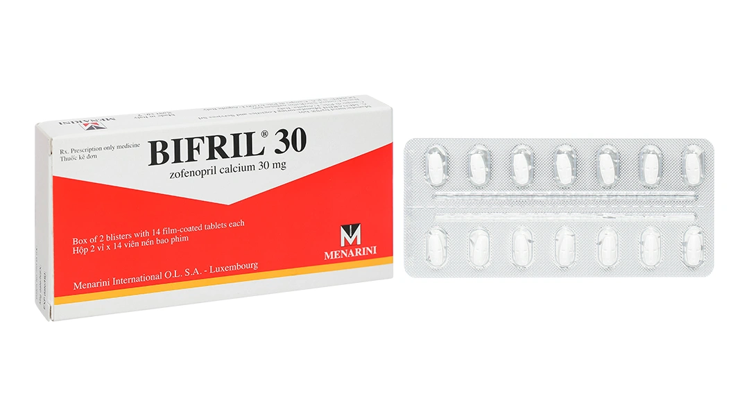 Bifril 30 điều trị tăng huyết áp, nhồi máu cơ tim (2 vỉ x 14 viên) - 