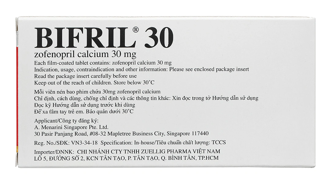 Bifril 30 điều trị tăng huyết áp, nhồi máu cơ tim (2 vỉ x 14 viên) - 1