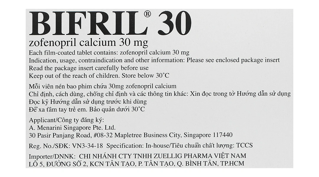 Bifril 30 điều trị tăng huyết áp, nhồi máu cơ tim (2 vỉ x 14 viên) - 4
