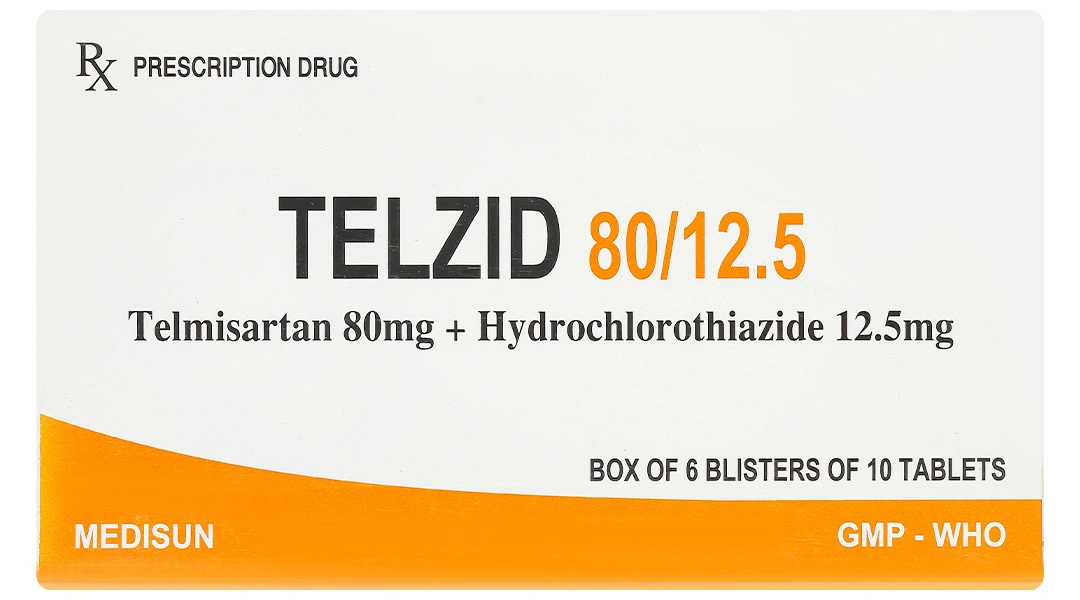 Telzid 80/12.5 trị tăng huyết áp vô căn (6 vỉ x 10 viên) - 1