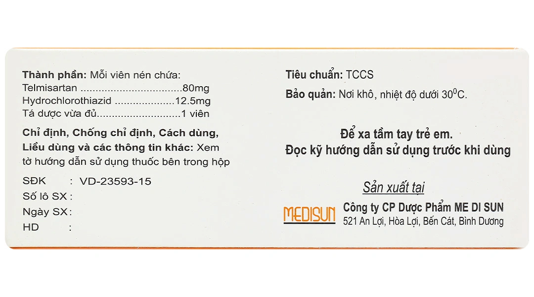 Telzid 80/12.5 trị tăng huyết áp vô căn (6 vỉ x 10 viên) - 2
