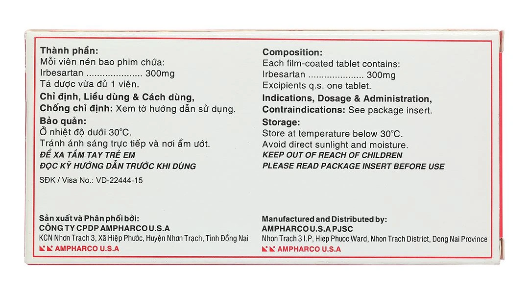 Usasartim 300mg trị tăng huyết áp, bệnh lý thận trên bệnh nhân đái tháo đường type 2 (3 vỉ x 10 viên) - 1