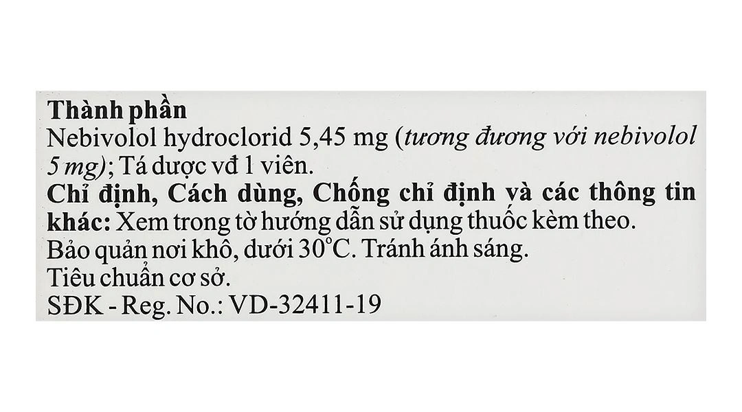 Mibelet 5mg điều trị tăng huyết áp vô căn, suy tim (3 vỉ x 14 viên) - 4