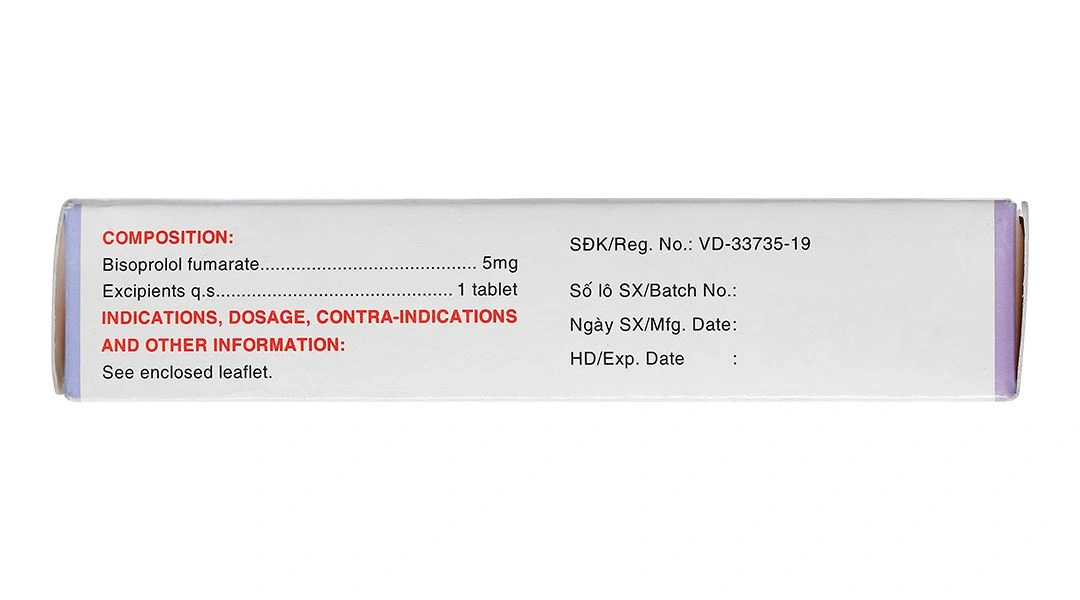 Cardicormekophar 5mg trị tăng huyết áp, đau thắt ngực (3 vỉ x 10 viên) - 3