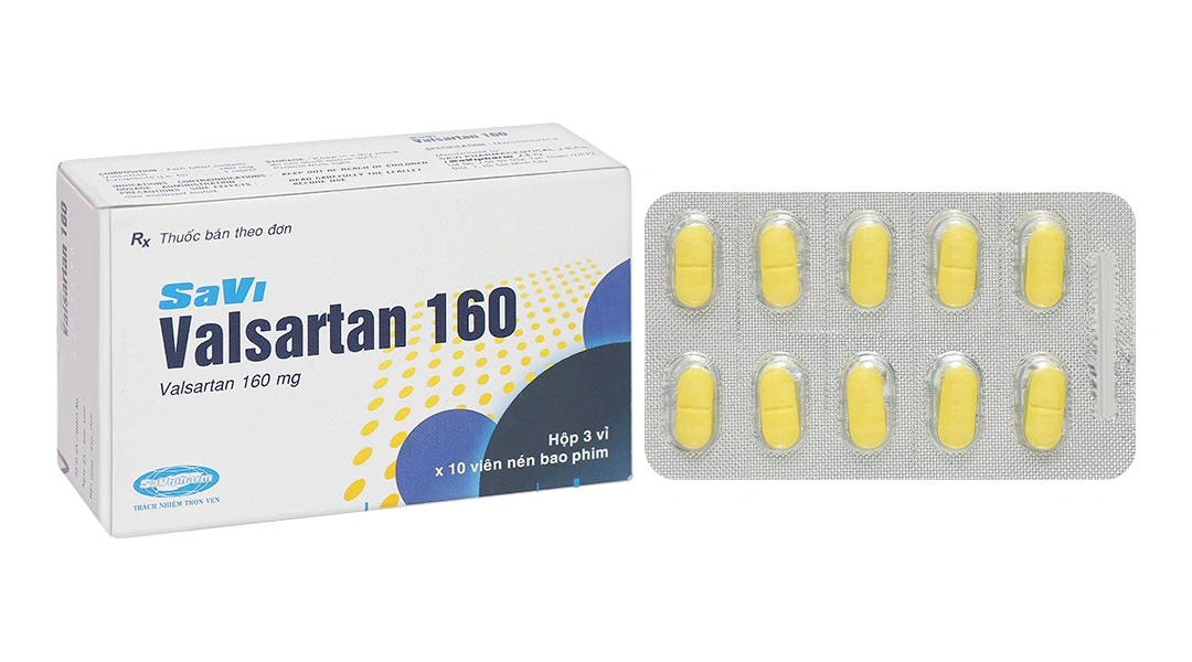 Savi Valsartan 160 trị tăng huyết áp, suy tim (3 vỉ x 10 viên) - 