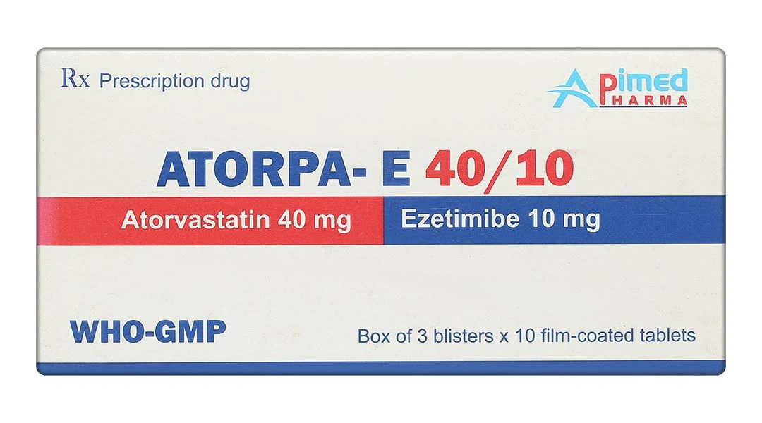 Atorpa-E 40/10 phòng ngừa bệnh tim mạch và trị tăng cholesterol máu (3 vỉ x 10 viên) - 1