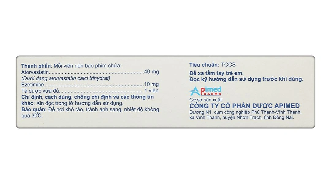 Atorpa-E 40/10 phòng ngừa bệnh tim mạch và trị tăng cholesterol máu (3 vỉ x 10 viên) - 3
