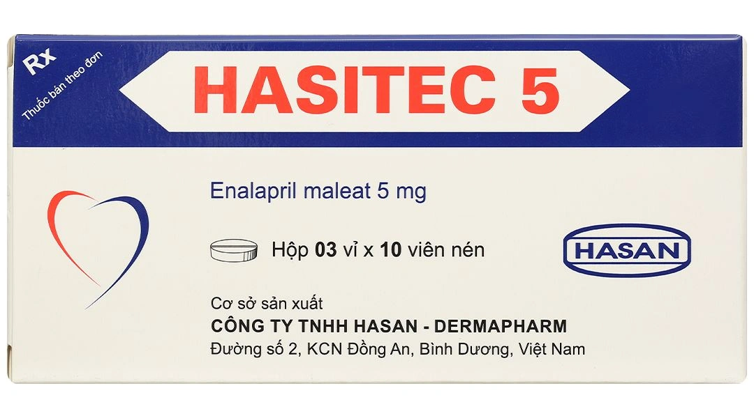 Hasitec 5 điều trị tăng huyết áp, suy tim (3 vỉ x 10 viên) - 1