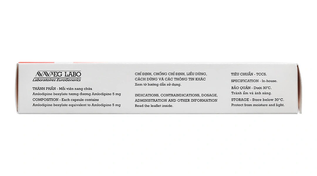 Amlodipine EG 5mg trị tăng huyết áp, đau thắt ngực (3 vỉ x 10 viên) - 2