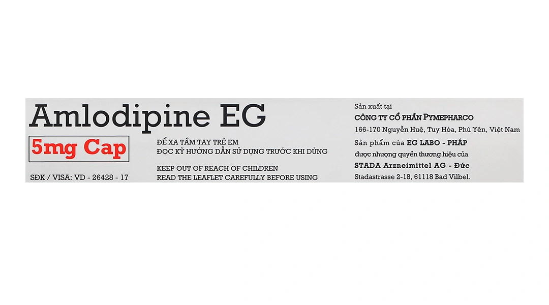Amlodipine EG 5mg trị tăng huyết áp, đau thắt ngực (3 vỉ x 10 viên) - 5