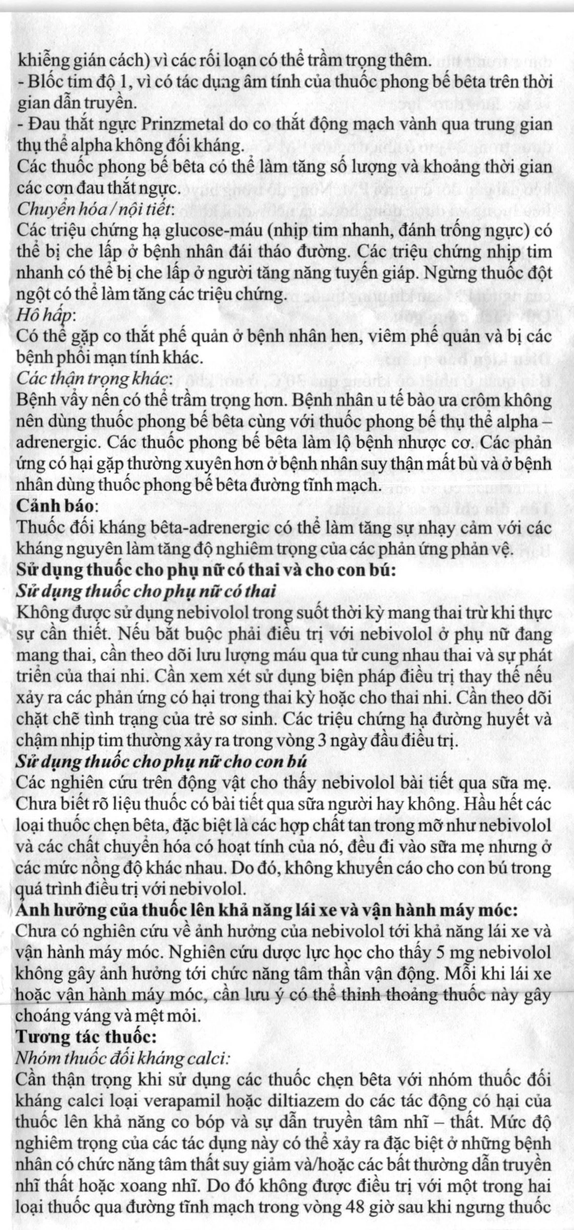 Nevol 5 điều trị tăng huyết áp vô căn (10 vỉ x 10 viên) - 6