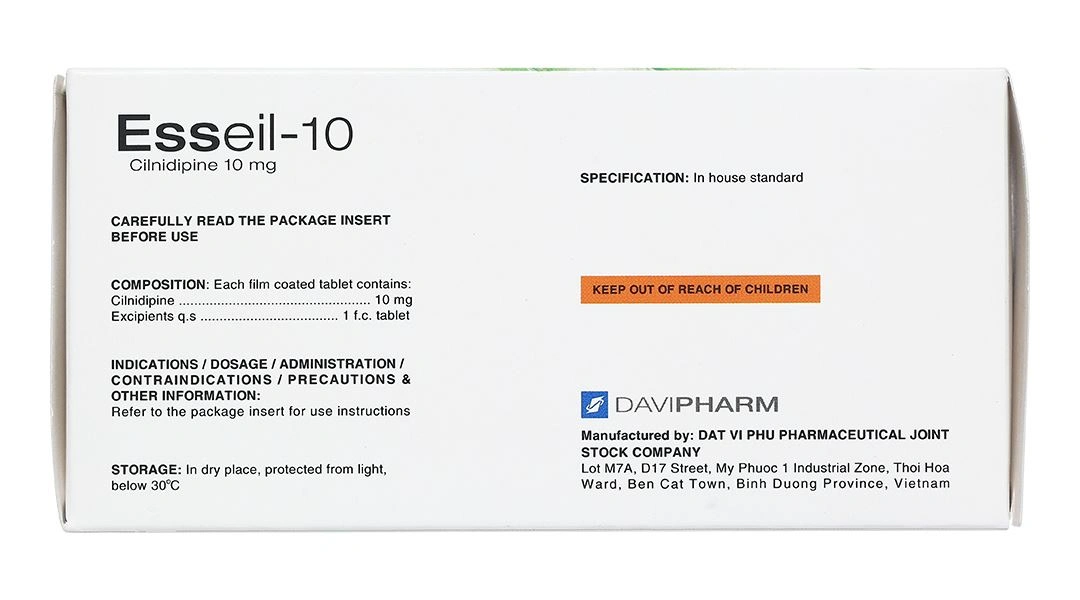 Esseil-10 chỉ định trong điều trị tăng huyết áp (10 vỉ x 10 viên) - 2