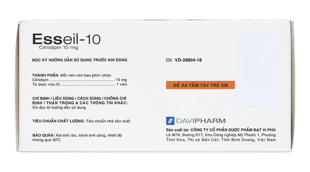 Esseil-10 chỉ định trong điều trị tăng huyết áp (10 vỉ x 10 viên) - 3