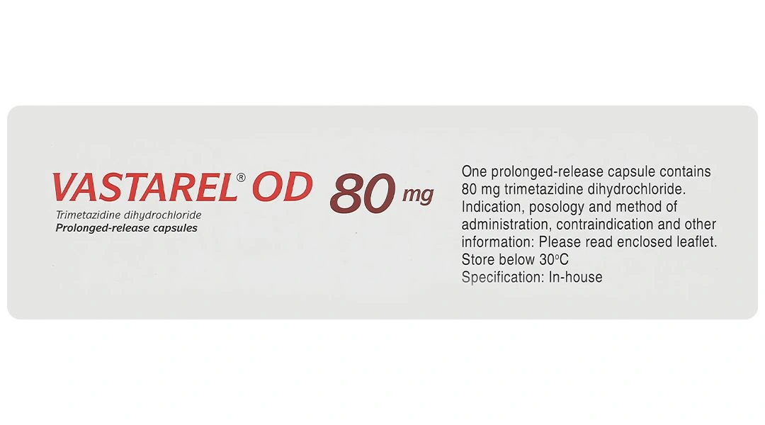 Vastarel OD 80mg hỗ trợ điều trị đau thắt ngực ổn định (3 vỉ x 10 viên) - 1