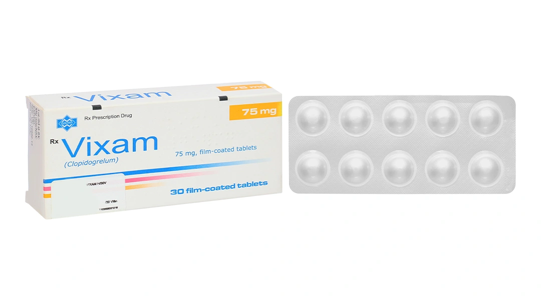 Vixam 75 mg phòng huyết khối động mạch (3 vỉ x 10 viên) - 