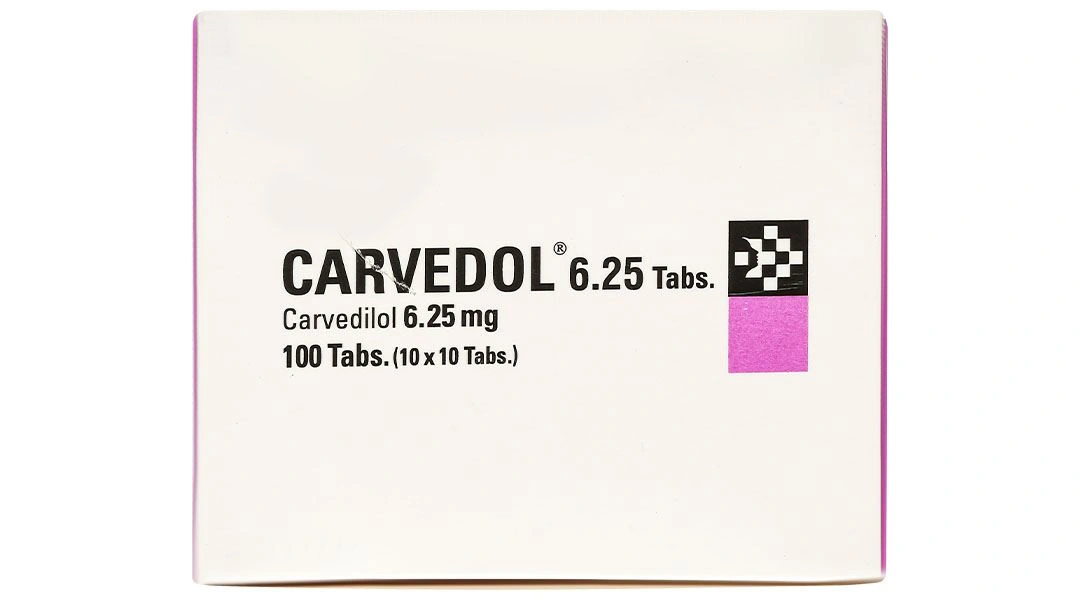 Carvedol 6.25 trị tăng huyết áp, đau thắt ngực (10 vỉ x 10 viên) - 5