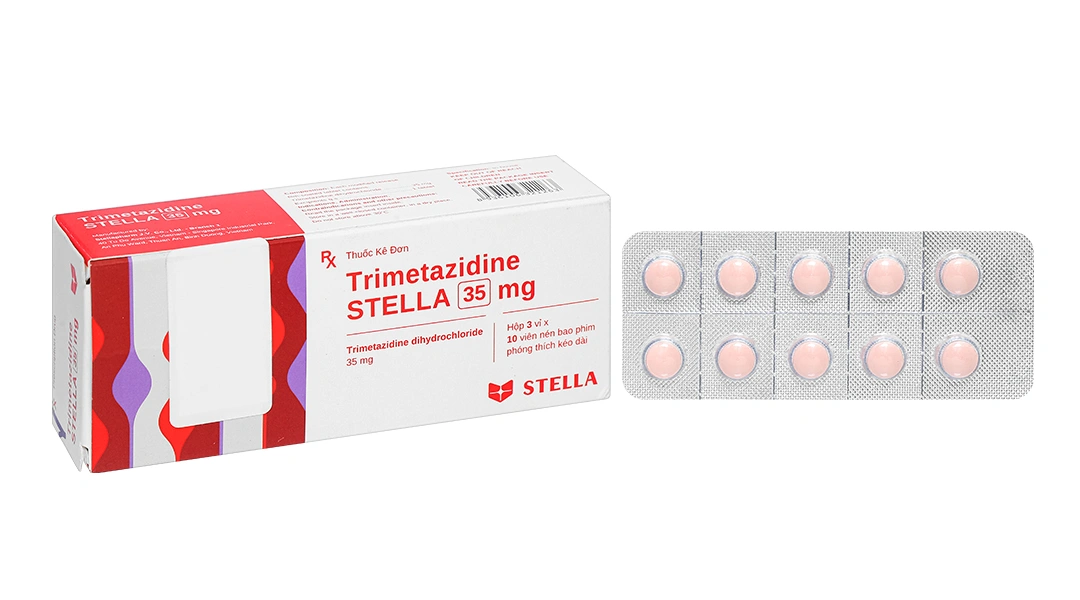 Trimetazidine Stella 35mg trị triệu chứng ở bệnh đau thắt ngực ổn định (6 vỉ x 10 viên) - 