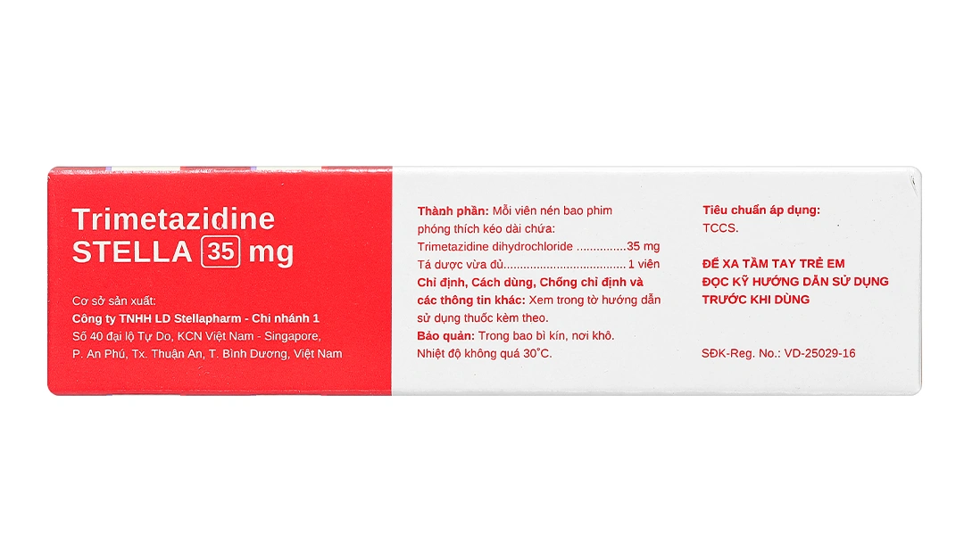 Trimetazidine Stella 35mg trị triệu chứng ở bệnh đau thắt ngực ổn định (6 vỉ x 10 viên) - 3