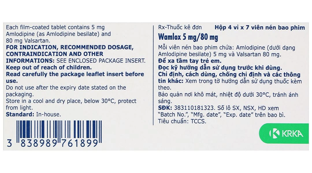 Wamlox 5mg/80mg trị tăng huyết áp vô căn (4 vỉ x 7 viên) - 10