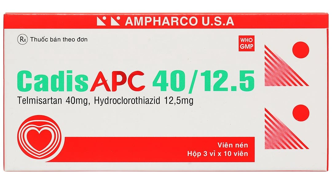 CadisAPC 40/12.5 điều trị tăng huyết áp nguyên phát (3 vỉ x 10 viên) - 1