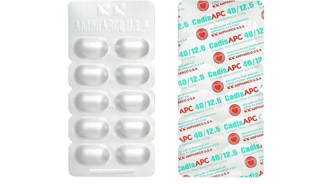 CadisAPC 40/12.5 điều trị tăng huyết áp nguyên phát (3 vỉ x 10 viên) - 5