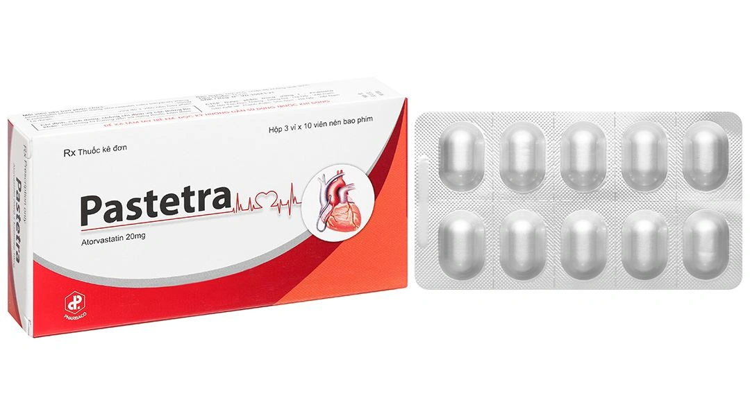Pastetra phòng ngừa bệnh tim mạch, trị tăng cholesterol máu nguyên phát (3 vỉ x 10 viên) - 