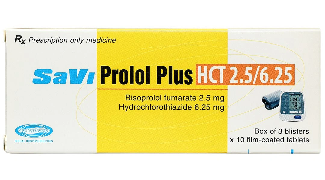 Savi Prolol Plus HCT 2.5/6.25 kiểm soát tình trạng tăng huyết áp (3 vỉ x 10 viên) - 2