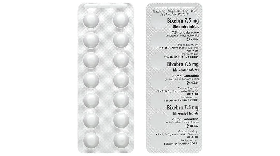 Bixebra 7.5mg điều trị triệu chứng đau thắt ngực ổn định mạn tính (4 vỉ x 14 viên) - 6