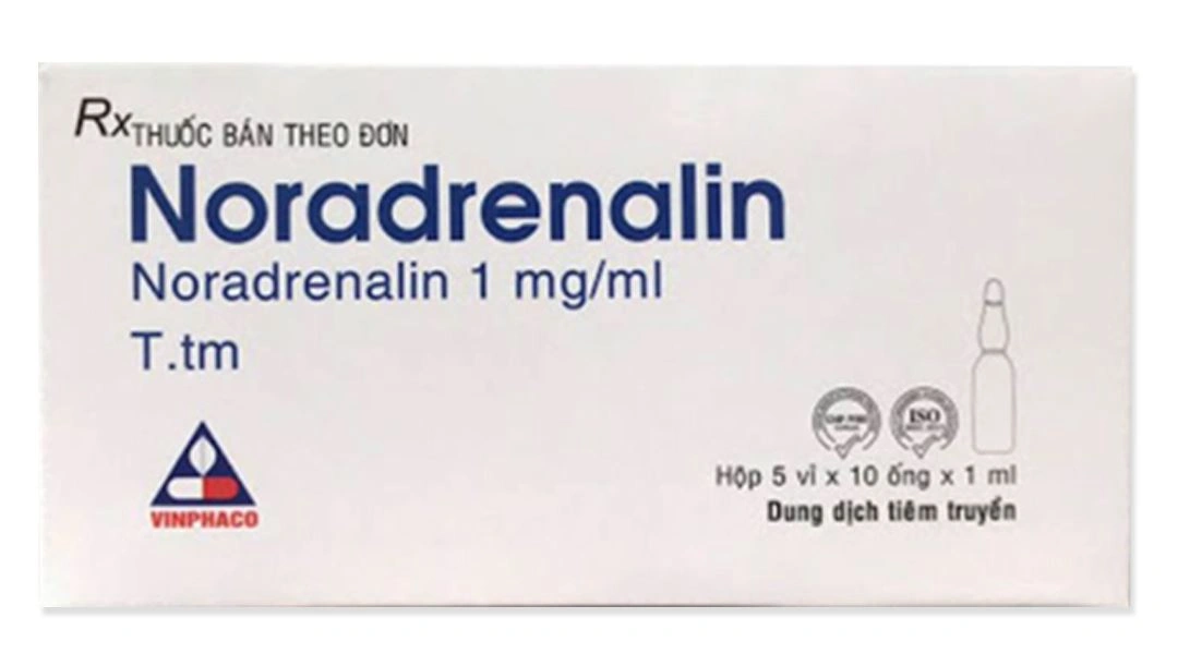 Dung dịch tiêm Noradrenalin Vinphaco 1mg/ml điều trị huyết áp thấp kéo dài (50 ống x 1ml) - 