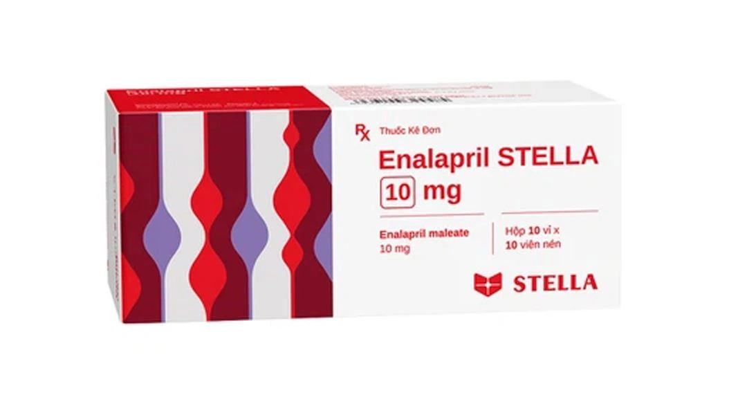 Enalapril Stella 10mg trị tăng huyết áp, suy tim sung huyết (10 vỉ x 10 viên) - 