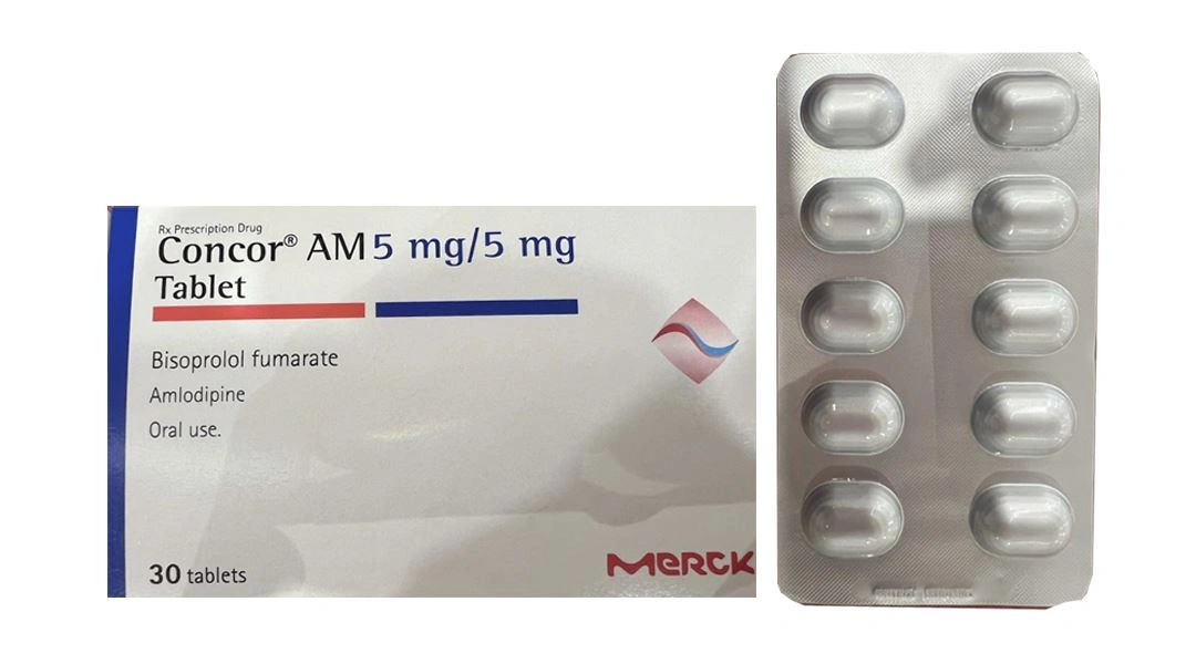 Concor AM 5mg/5mg điều trị tăng huyết áp (3 vỉ x 10 viên) - 