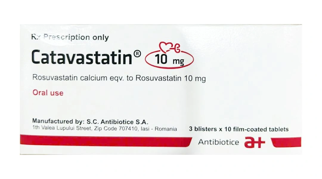 Catavastatin 10mg điều trị tăng cholesterol máu nguyên phát (3 vỉ x 10 viên) - 