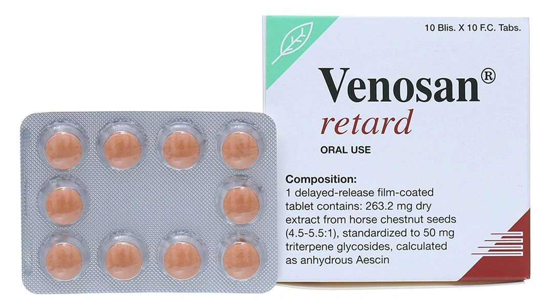 Venosan Retard ngăn ngừa và điều trị rối loạn tuần hoàn (10 vỉ x 10 viên) - 
