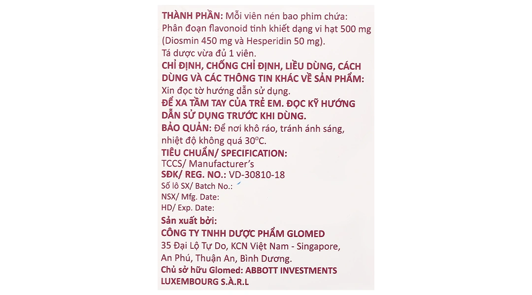 Henex 500mg trị triệu chứng suy tĩnh mạch, bệnh trĩ cấp và mạn tính (10 vỉ x 10 viên) - 7