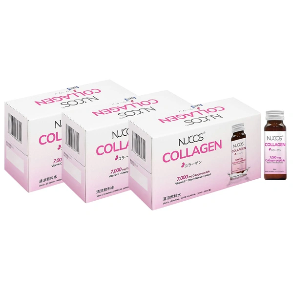 Combo 3 hộp nước uống Nucos Collagen 7000 bổ sung collagen
