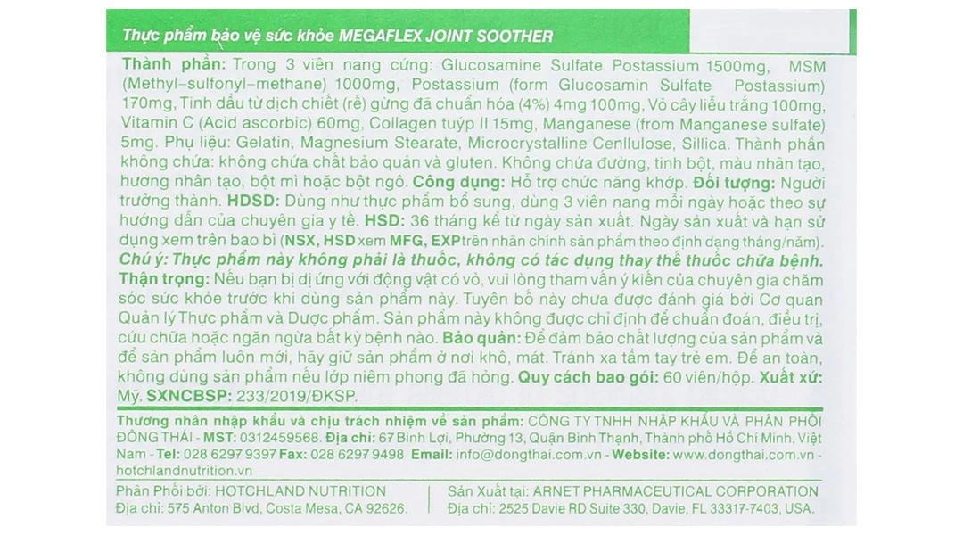 Thực phẩm bảo vệ sức khỏe Megaflex Joint Soother - 6