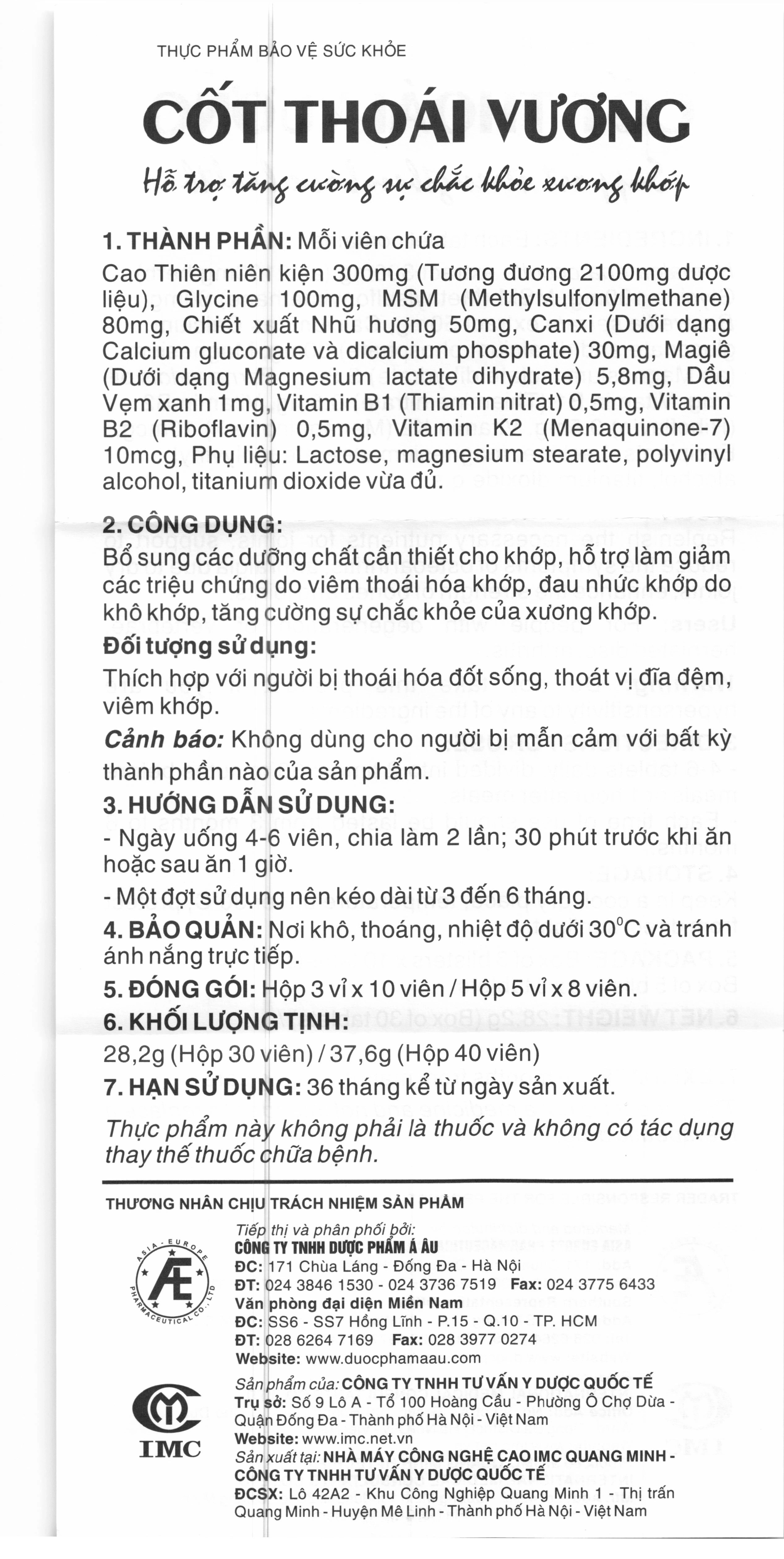 Cốt Thoái Vương hộp 30 viên - 8