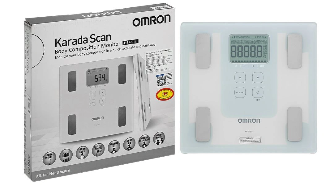 Cân điện tử đo chỉ số cơ thể Omron HBF‑214 - 