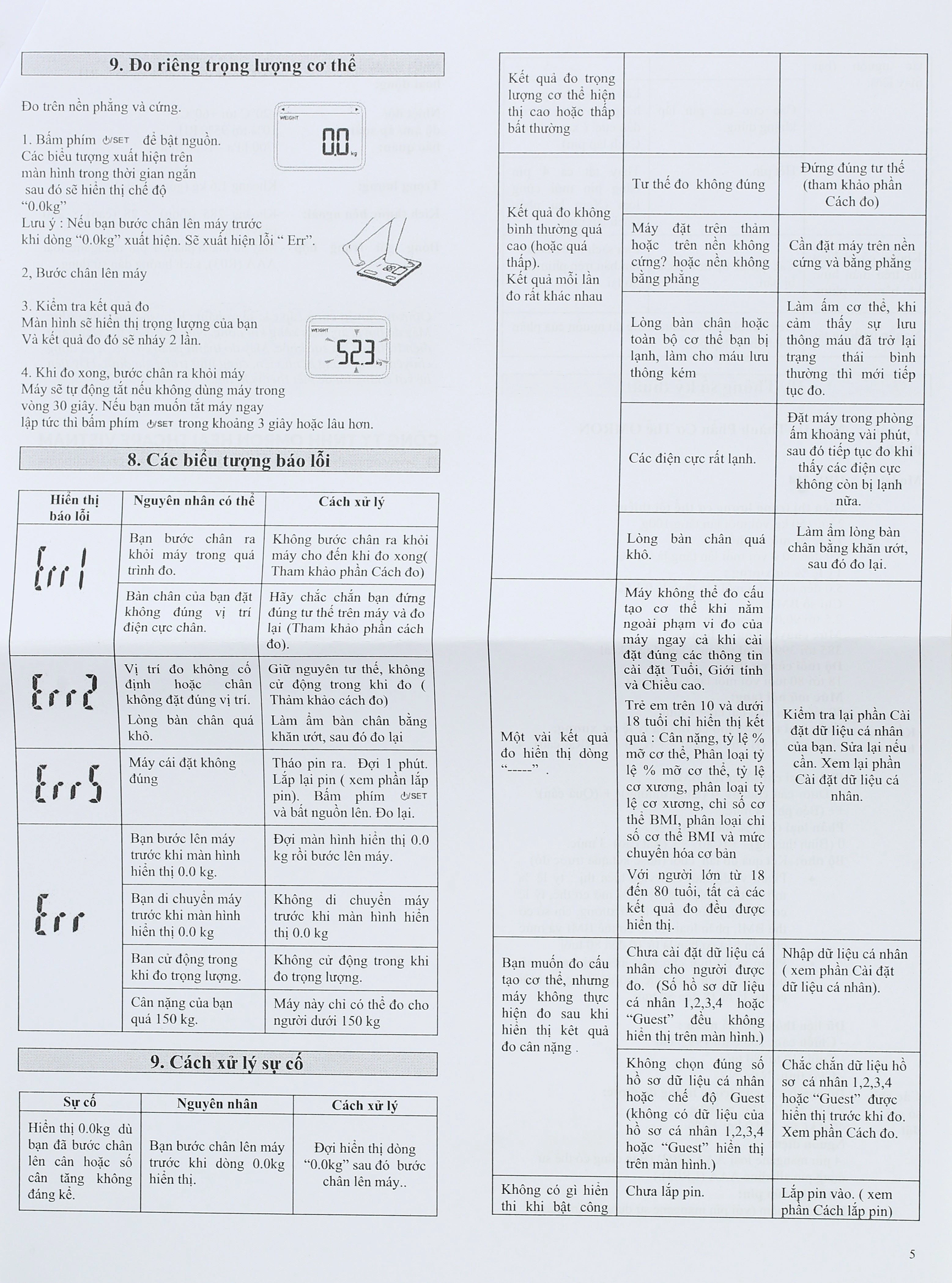 Cân điện tử đo chỉ số cơ thể Omron HBF‑214 - 20
