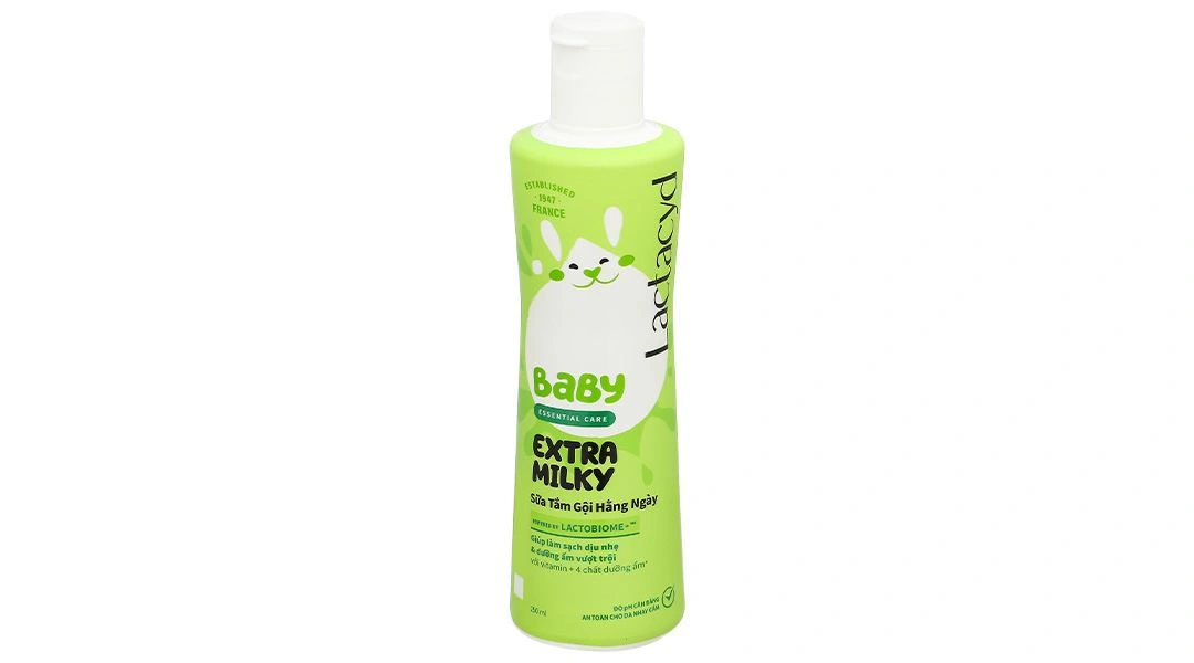 Sữa tắm gội Lactacyd Baby Extra Milky chăm sóc da và tóc cho bé chai 250ml - 1