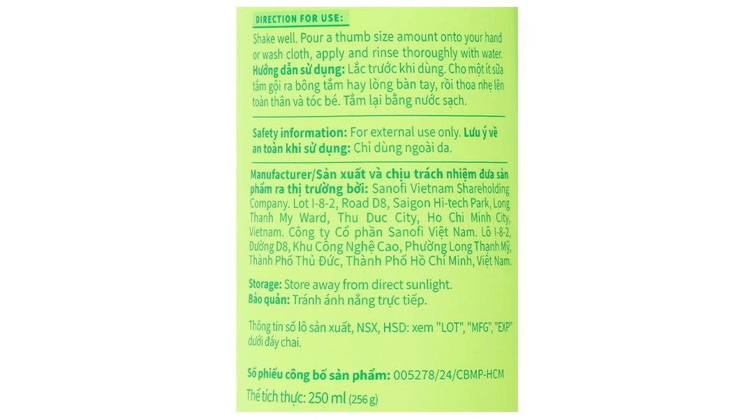 Sữa tắm gội Lactacyd Baby Extra Milky chăm sóc da và tóc cho bé chai 250ml - 6