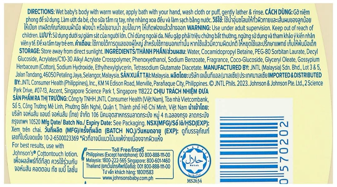 Tắm gội toàn thân cho bé Johnson's Baby mềm mại như bông chai 200ml - 13