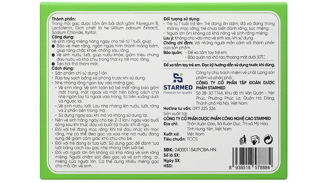 Gạc răng miệng Dr. Papie 1+ làm sạch, chắc răng, chống sâu răng cho bé hộp 30 miếng - 3