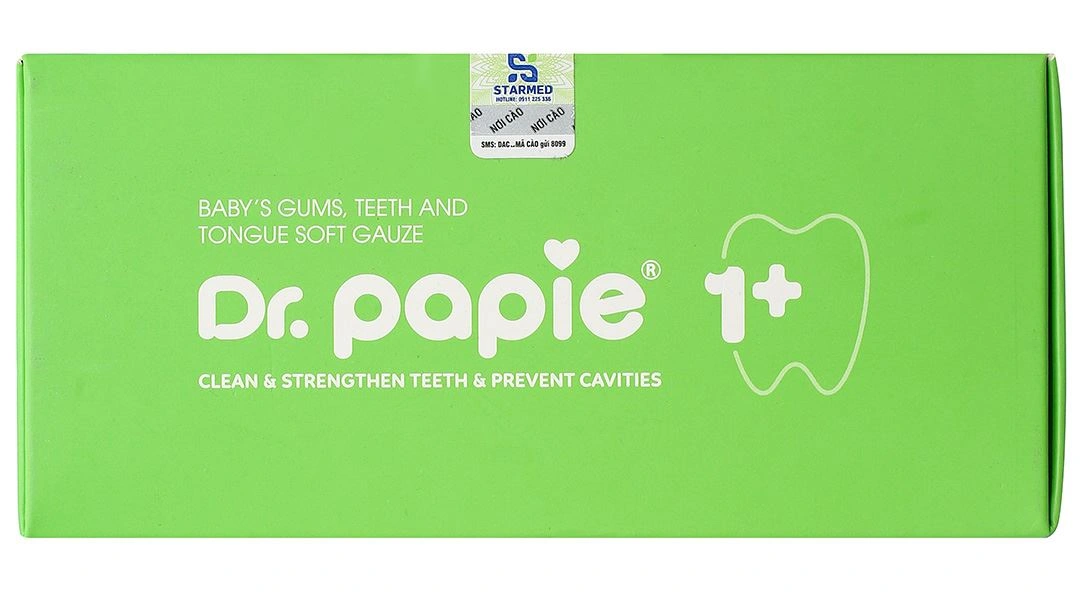 Gạc răng miệng Dr. Papie 1+ làm sạch, chắc răng, chống sâu răng cho bé hộp 30 miếng - 5