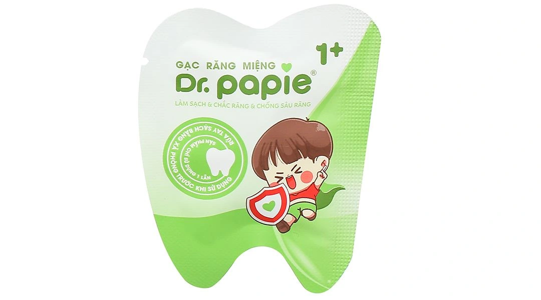 Gạc răng miệng Dr. Papie 1+ làm sạch, chắc răng, chống sâu răng cho bé hộp 30 miếng - 6