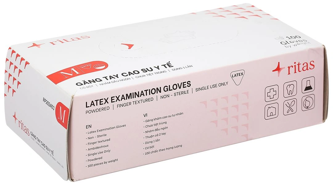Găng tay y tế có bột Ritas Size M - 